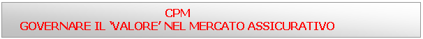Text Box: CPM
GOVERNARE IL VALORE NEL MERCATO ASSICURATIVO
